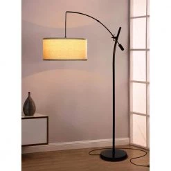 Grayson 84 in. Black Arc LED Floor Lamp with Adjustable Arm by Brightech -Brightech Sales black brightech floor lamps sf 08jf u18y 1f 1000