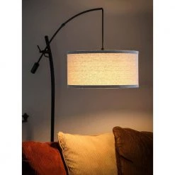 Grayson 84 in. Black Arc LED Floor Lamp with Adjustable Arm by Brightech -Brightech Sales black brightech floor lamps sf 08jf u18y 44 1000