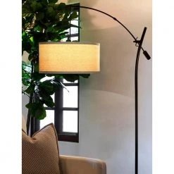 Grayson 84 in. Black Arc LED Floor Lamp with Adjustable Arm by Brightech -Brightech Sales black brightech floor lamps sf 08jf u18y 4f 1000
