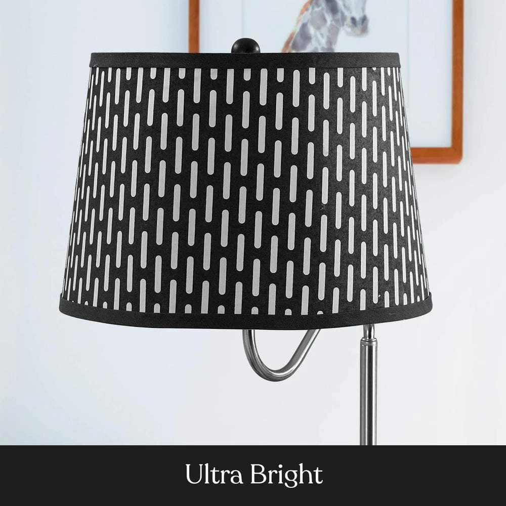 Madison 56 in. Black Narrow End Table with Built-In LED Lamp with Pattern Shade and USB Port by Brightech 6 Madison 56 in. Black Narrow End Table with Built-In LED Lamp with Pattern Shade and USB Port by Brightech - Image 4