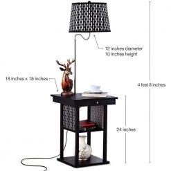 Madison 56 in. Black Narrow End Table with Built-In LED Lamp with Pattern Shade and USB Port by Brightech 15 Madison 56 in. Black Narrow End Table with Built-In LED Lamp with Pattern Shade and USB Port by Brightech -Brightech Sales black brightech floor lamps tm rnc8 ah0r 76 1000
