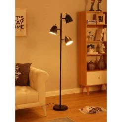 Jacob 64 in. Black Tree LED Floor Lamp with 3 Adjustable Lights by Brightech -Brightech Sales black brightech floor lamps xf stb2 onl3 4f 1000