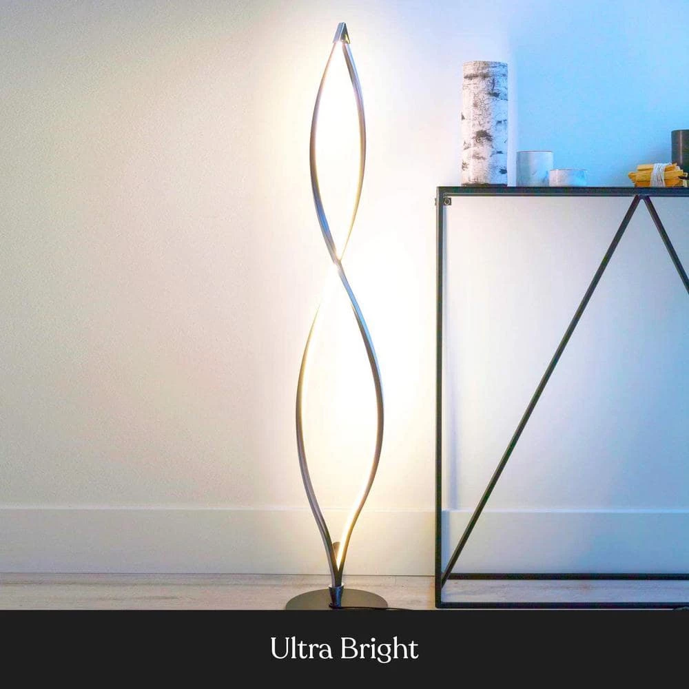 Twist 43 in. Black Spiral LED Floor Lamp by Brightech 6 Twist 43 in. Black Spiral LED Floor Lamp by Brightech - Image 4