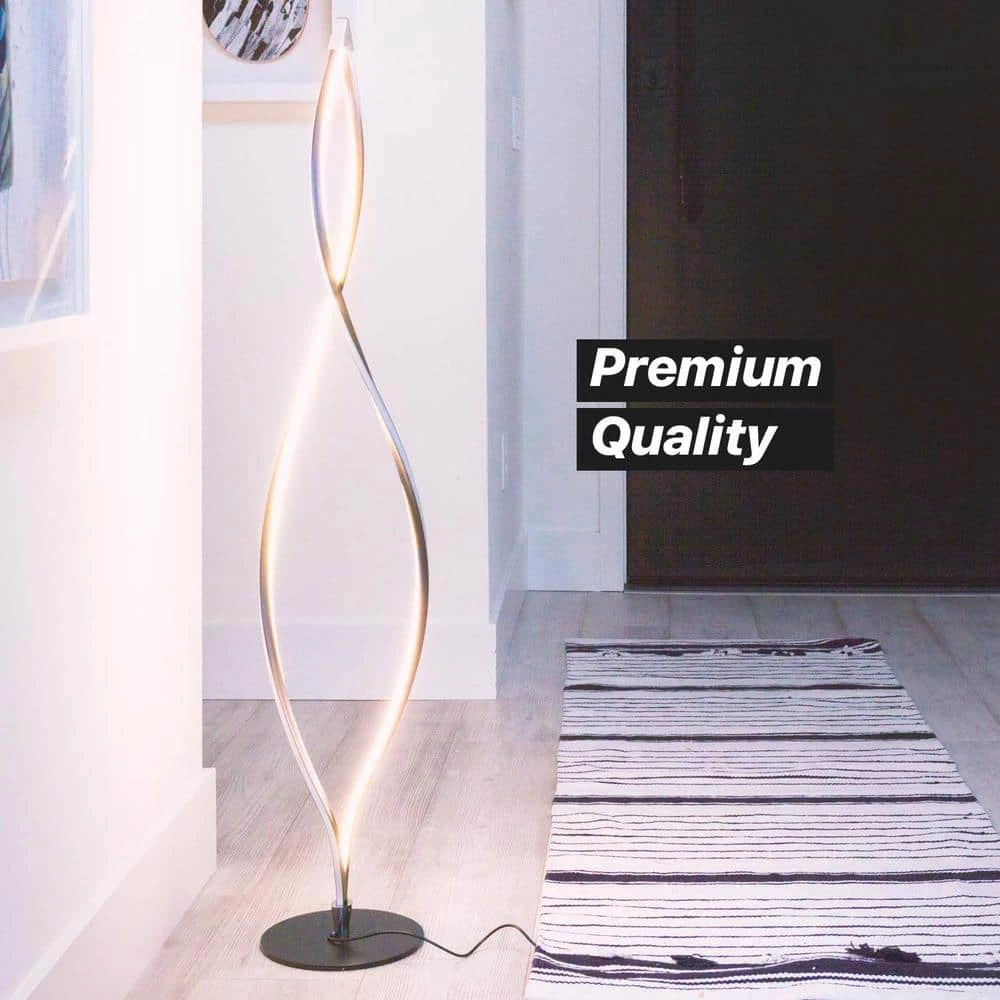 Twist 43 in. Black Spiral LED Floor Lamp by Brightech 5 Twist 43 in. Black Spiral LED Floor Lamp by Brightech - Image 3