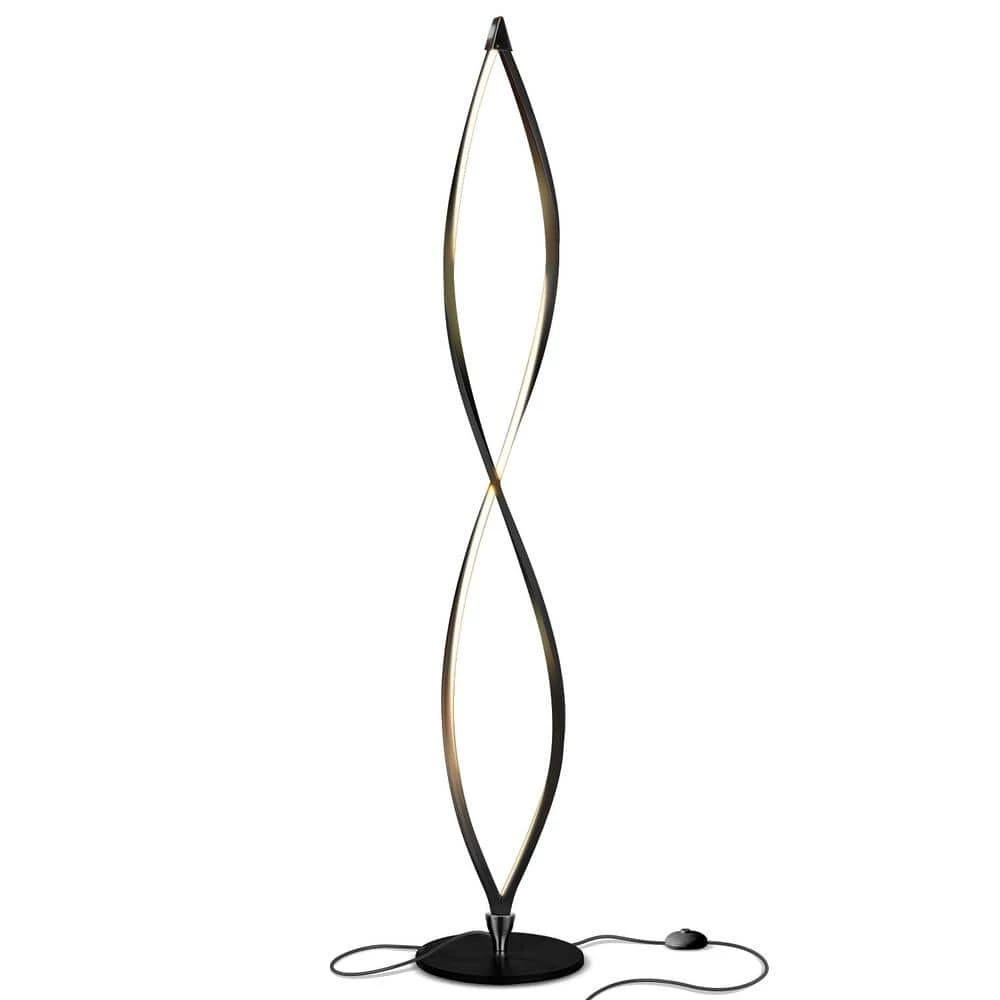 Twist 43 in. Black Spiral LED Floor Lamp by Brightech 3 Twist 43 in. Black Spiral LED Floor Lamp by Brightech