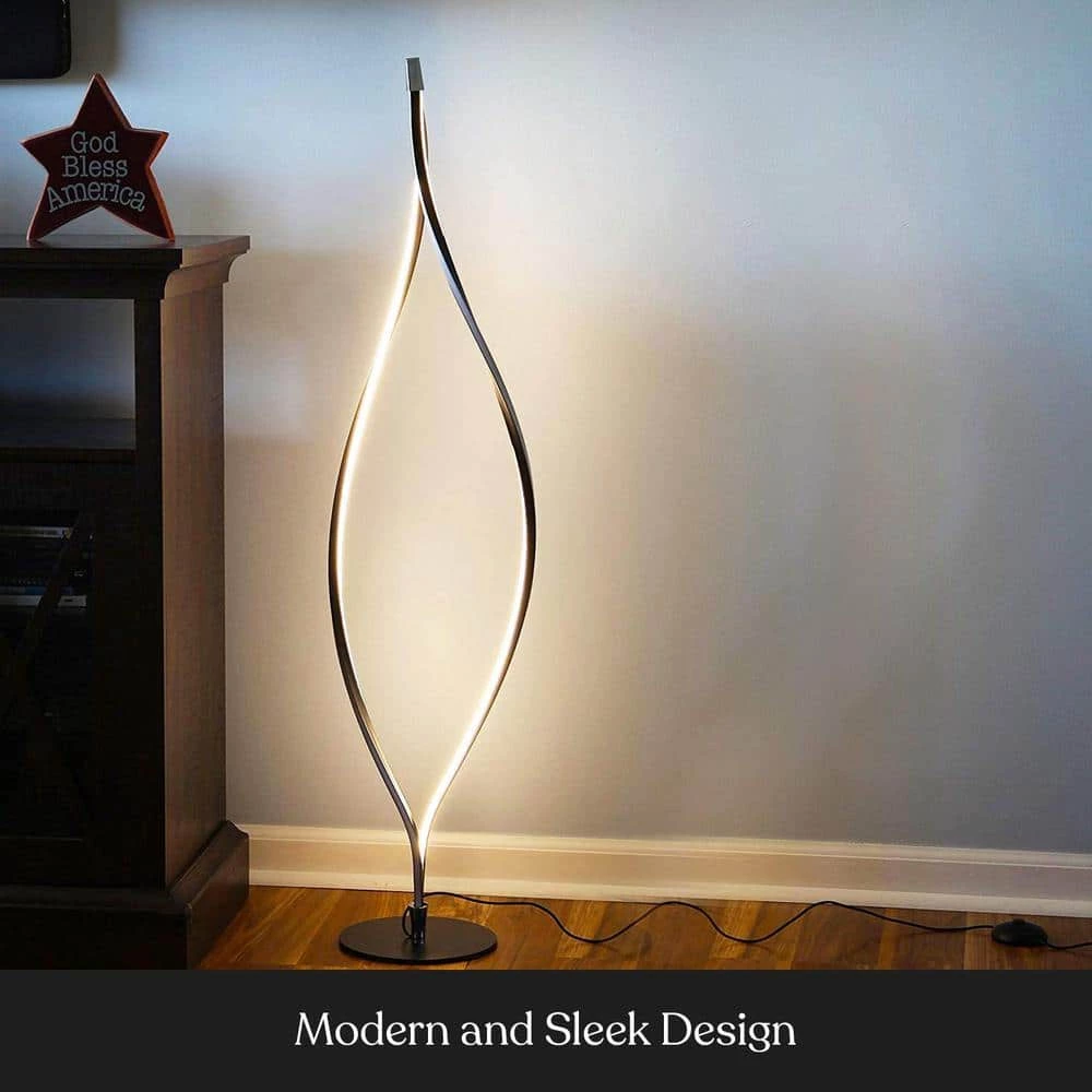 Twist 43 in. Black Spiral LED Floor Lamp by Brightech 8 Twist 43 in. Black Spiral LED Floor Lamp by Brightech - Image 6