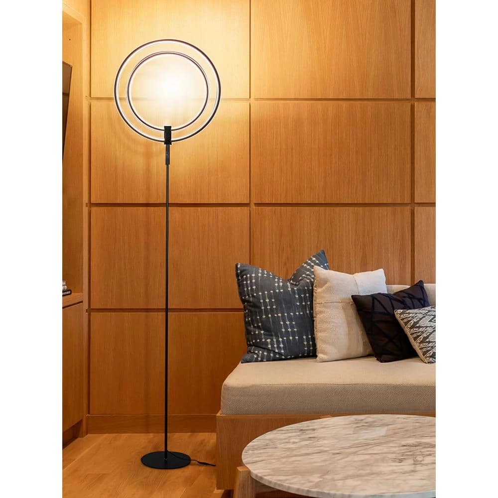 Eclipse 79 in. Black Modern LED Torchiere Floor Lamp with Touch Dimmer by Brightech 7 Eclipse 79 in. Black Modern LED Torchiere Floor Lamp with Touch Dimmer by Brightech - Image 5