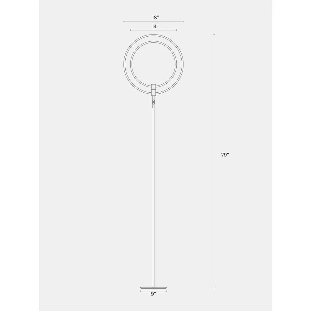 Eclipse 79 in. Black Modern LED Torchiere Floor Lamp with Touch Dimmer by Brightech 9 Eclipse 79 in. Black Modern LED Torchiere Floor Lamp with Touch Dimmer by Brightech - Image 7