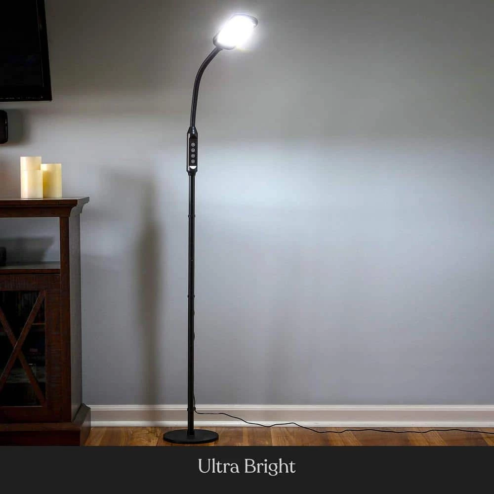 Litespan 56 in. Black 2-in-1 Floor and Desk LED Lamp with Adjustable Gooseneck by Brightech 7 Litespan 56 in. Black 2-in-1 Floor and Desk LED Lamp with Adjustable Gooseneck by Brightech - Image 5