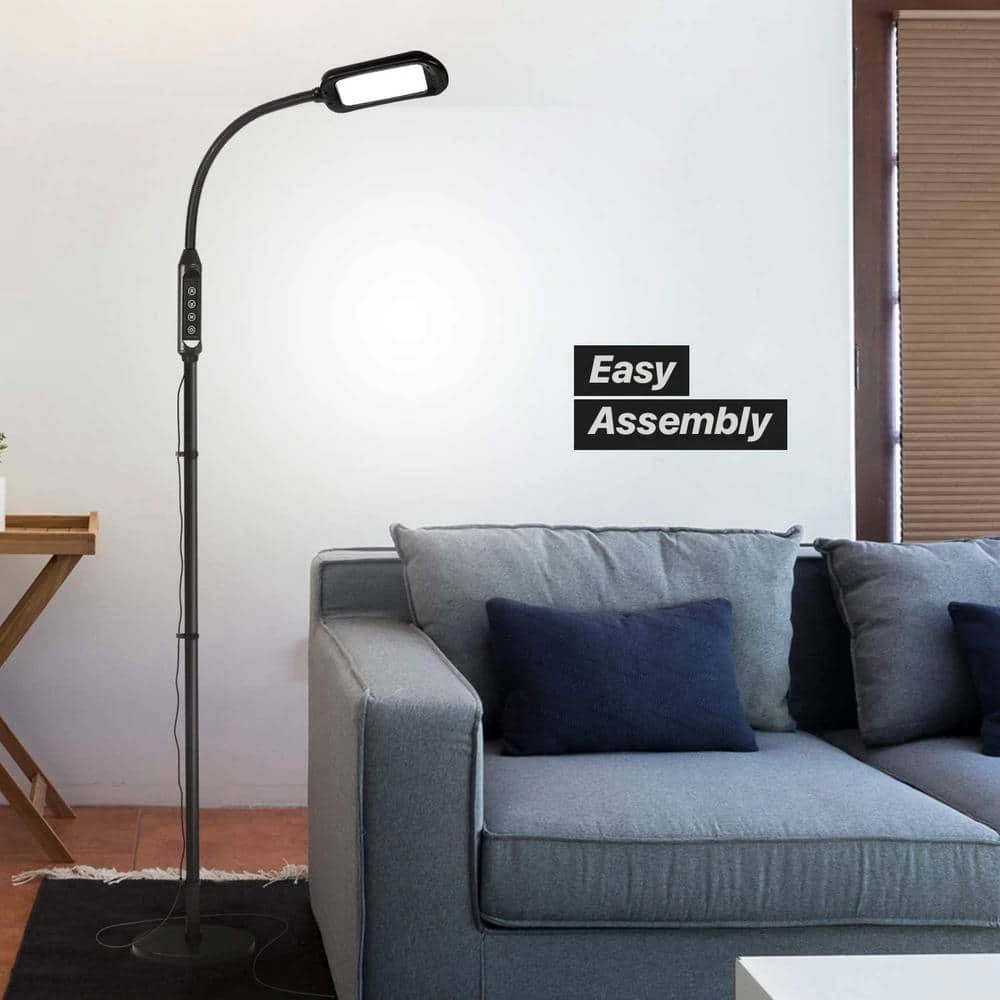 Litespan 56 in. Black 2-in-1 Floor and Desk LED Lamp with Adjustable Gooseneck by Brightech 5 Litespan 56 in. Black 2-in-1 Floor and Desk LED Lamp with Adjustable Gooseneck by Brightech - Image 3