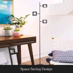 Tree 60 in. Black LED Floor Lamp with Dimmable and Adjustable Panels by Brightech -Brightech Sales black brightech floor lamps yt uhyz 7by5 44 1000