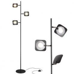Tree 60 in. Black LED Floor Lamp with Dimmable and Adjustable Panels by Brightech
