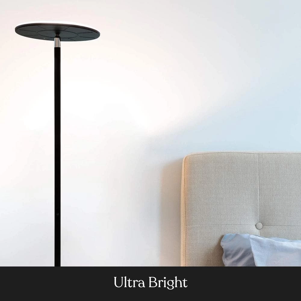 Sky Flux 67 in. Black Torchiere LED Floor Lamp with 3 Mode Dimmer by Brightech 5 Sky Flux 67 in. Black Torchiere LED Floor Lamp with 3 Mode Dimmer by Brightech - Image 3