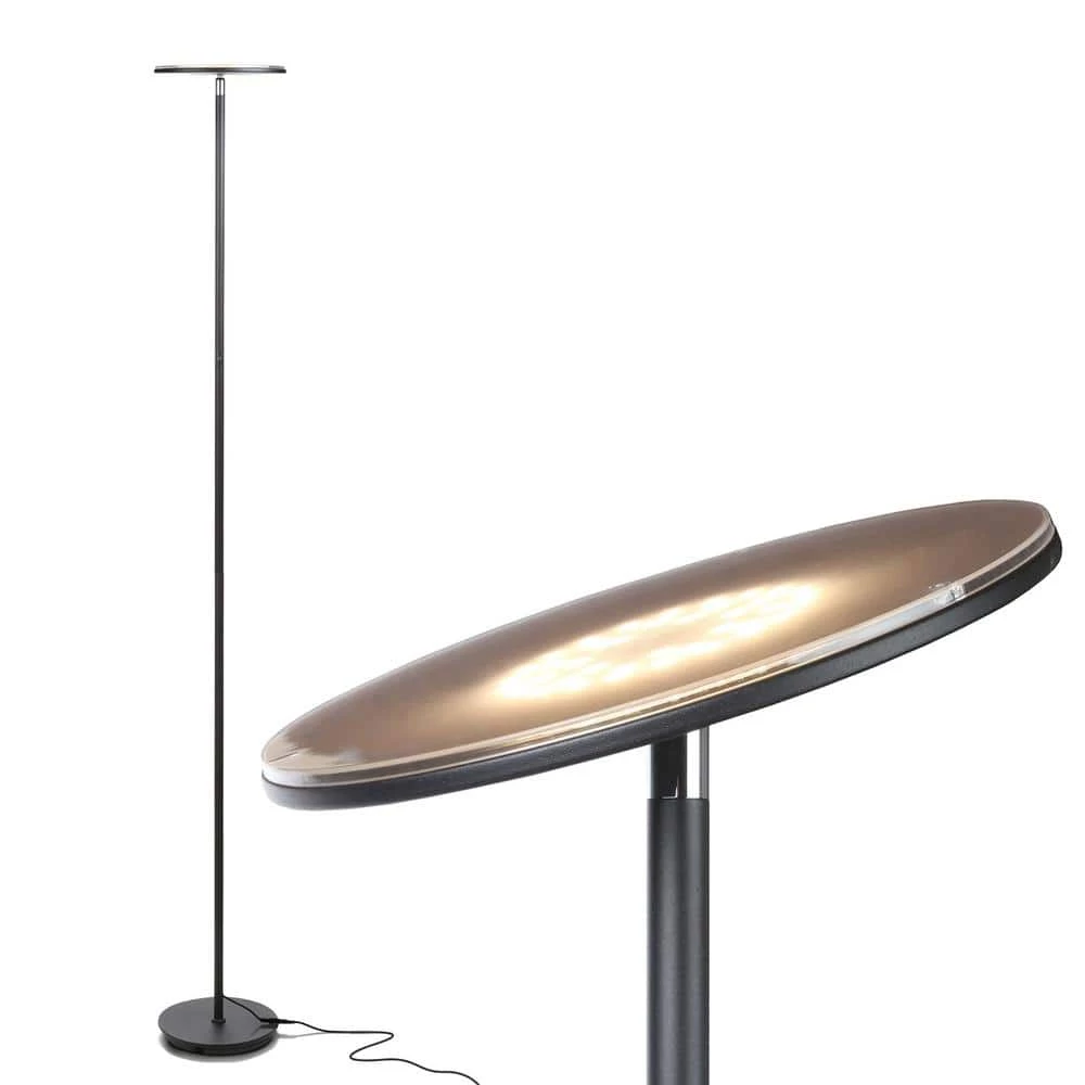 Sky Flux 67 in. Black Torchiere LED Floor Lamp with 3 Mode Dimmer by Brightech 3 Sky Flux 67 in. Black Torchiere LED Floor Lamp with 3 Mode Dimmer by Brightech