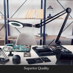 Lightview Pro 33 in. Black LED Adjustable Clamp 2.25 x Magnifying Desk Lamp by Brightech 11 Lightview Pro 33 in. Black LED Adjustable Clamp 2.25 x Magnifying Desk Lamp by Brightech -Brightech Sales black brightech lamp bases gr bk53 40y3 1f 1000