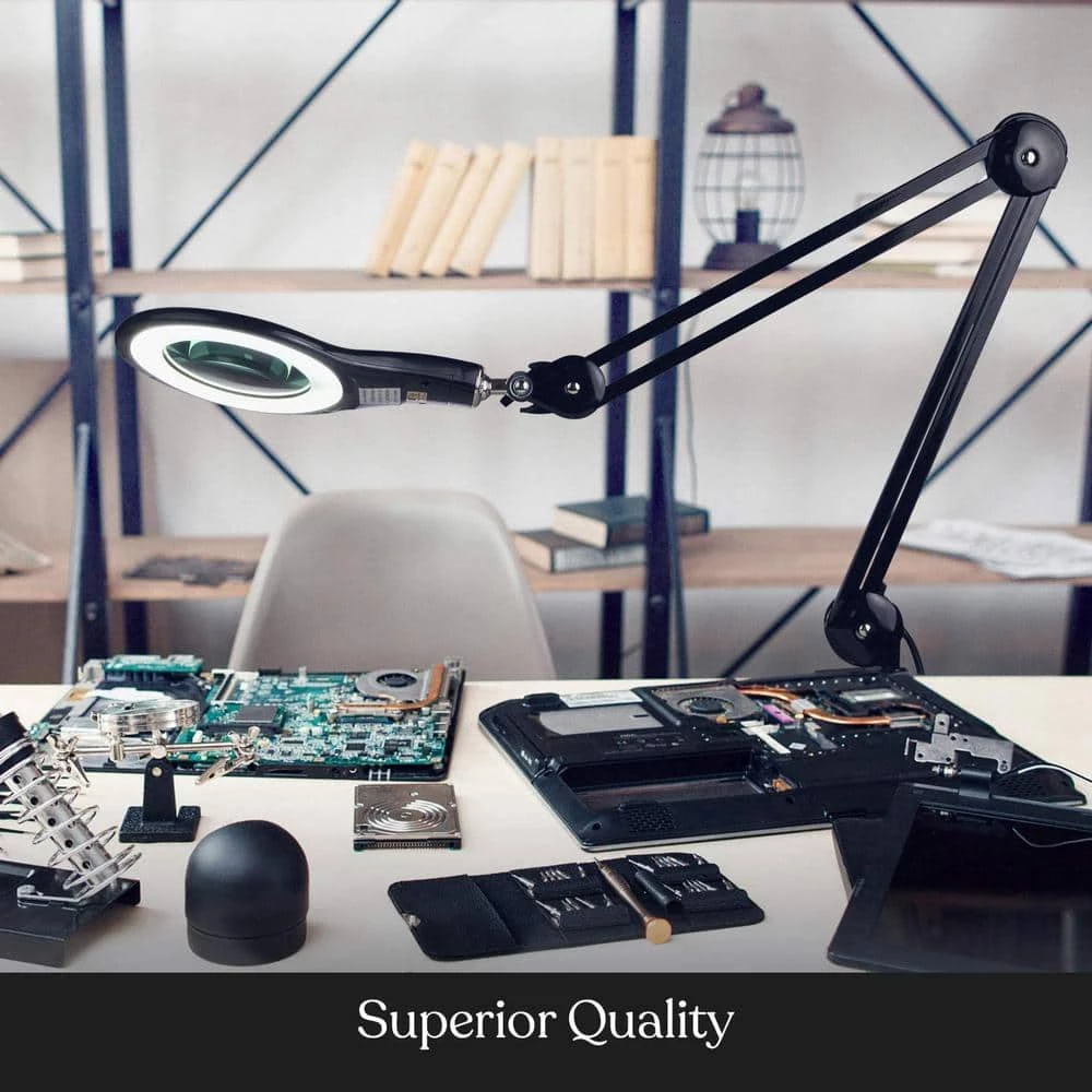 Lightview Pro 33 in. Black LED Adjustable Clamp 2.25 x Magnifying Desk Lamp by Brightech 6 Lightview Pro 33 in. Black LED Adjustable Clamp 2.25 x Magnifying Desk Lamp by Brightech - Image 4