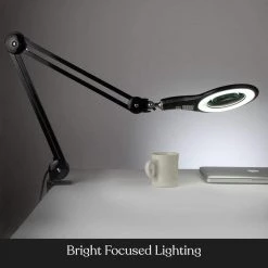Lightview Pro 33 in. Black LED Adjustable Clamp 2.25 x Magnifying Desk Lamp by Brightech 10 Lightview Pro 33 in. Black LED Adjustable Clamp 2.25 x Magnifying Desk Lamp by Brightech -Brightech Sales black brightech lamp bases gr bk53 40y3 4f 1000