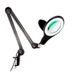 Lightview Pro 33 in. Black LED Adjustable Clamp 2.25 x Magnifying Desk Lamp by Brightech