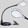 LightView Flex 16 in. Black Magnifying 2-In-1 LED Desk Lamp with Clamp and Heavy Base by Brightech -Brightech Sales black brightech lamp bases kv f70c c2bh 64 1000