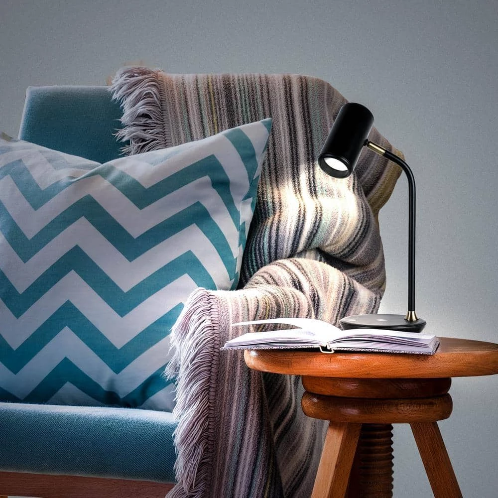 Ezra 16.5 in. Black LED Table Lamp with Wireless Charging Pad by Brightech 6 Ezra 16.5 in. Black LED Table Lamp with Wireless Charging Pad by Brightech - Image 4