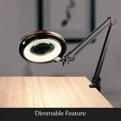 Lightview 29 in. Black Screw Clamp Dimmable - 5 Diopter by Brightech -Brightech Sales black brightech lamp bases vw 492f ctp2 44 1000