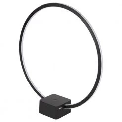 Circle 15 in. Black Modern LED Table Lamp with USB Port by Brightech