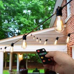 Ambience Pro 21 in. Plug-In Outdoor Light Strand Dimmer by Brightech -Brightech Sales black brightech outdoor lighting accessories amb dmr fa 1000