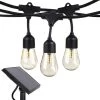 Ambience Pro Outdoor 27 ft. L Solar LED 2W S14 Edison Bulb Hanging String Light 3000k by Brightech -Brightech Sales black brightech string lights 2q 8gpc held 64 1000