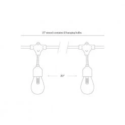 Ambience Pro Outdoor 27 ft. L Solar LED 2W S14 Edison Bulb Hanging String Light 3000k by Brightech -Brightech Sales black brightech string lights 2q 8gpc held 76 1000