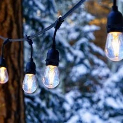 Indoor/Outdoor 48 ft. Plug-In Ambience Pro Edison LED Edison Bulb String Lights, Black (3-Pack) by Brightech -Brightech Sales black brightech string lights 3xamb2w48sw 76 1000