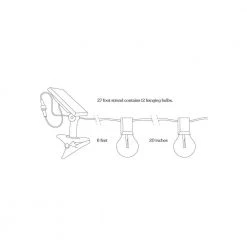 Ambience Pro Globe Outdoor 27 ft. L Solar 1-Watt G40 Globe Bulb Non Hanging String Light 3000k by Brightech -Brightech Sales black brightech string lights 43 xu1e vijp fa 1000