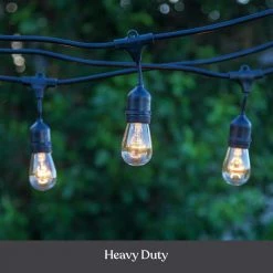 Ambience Outdoor 24 ft. Plug in LED S14 Edison Bulb String Light by Brightech -Brightech Sales black brightech string lights amb 11w 24 c3 1000
