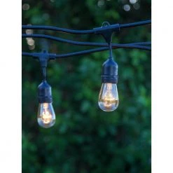 Ambience Pro Outdoor 48 ft. L Plug-in Incandescent 11-Watt S14 Edison Bulb Hanging String Light by Brightech 13 Ambience Pro Outdoor 48 ft. L Plug-in Incandescent 11-Watt S14 Edison Bulb Hanging String Light by Brightech -Brightech Sales black brightech string lights amb 11w 48 44 1000