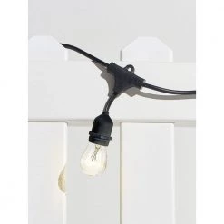 Ambience Pro Outdoor 48 ft. L Plug-in Incandescent 11-Watt S14 Edison Bulb Hanging String Light by Brightech 12 Ambience Pro Outdoor 48 ft. L Plug-in Incandescent 11-Watt S14 Edison Bulb Hanging String Light by Brightech -Brightech Sales black brightech string lights amb 11w 48 4f 1000