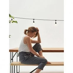 Ambience Pro Outdoor 48 ft. L Plug-in LED 1-Watt S14 Edison Bulb Hanging String Light 2700k by Brightech 13 Ambience Pro Outdoor 48 ft. L Plug-in LED 1-Watt S14 Edison Bulb Hanging String Light 2700k by Brightech -Brightech Sales black brightech string lights amb 1w 48 1f 1000