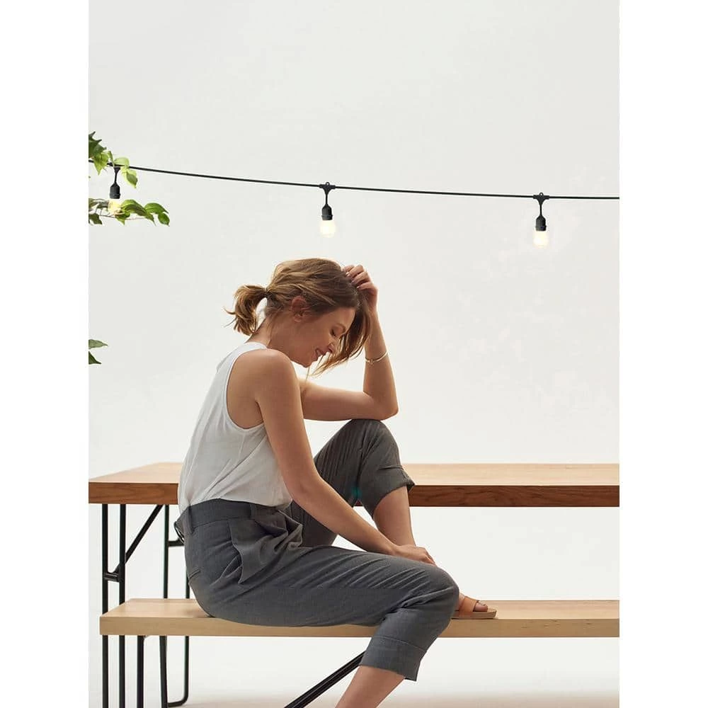 Ambience Pro Outdoor 48 ft. L Plug-in LED 1-Watt S14 Edison Bulb Hanging String Light 2700k by Brightech 7 Ambience Pro Outdoor 48 ft. L Plug-in LED 1-Watt S14 Edison Bulb Hanging String Light 2700k by Brightech - Image 6