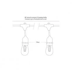 Ambience Pro Outdoor 48 ft. L Plug-in LED 1-Watt S14 Edison Bulb Hanging String Light 2700k by Brightech 10 Ambience Pro Outdoor 48 ft. L Plug-in LED 1-Watt S14 Edison Bulb Hanging String Light 2700k by Brightech -Brightech Sales black brightech string lights amb 1w 48 40 1000