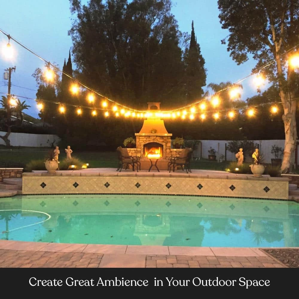 Ambience Pro Outdoor 24 ft. Plug in Waterproof Hanging 2W LED S14 Edison Bulb String Light 3000k by Brightech 6 Ambience Pro Outdoor 24 ft. Plug in Waterproof Hanging 2W LED S14 Edison Bulb String Light 3000k by Brightech - Image 4