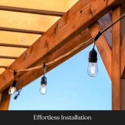Ambience Pro Outdoor 24 ft. Plug in Waterproof Hanging 2-Watt LED S14 Edison Bulb String Light by Brightech -Brightech Sales black brightech string lights amb 2w 24 sw 1f 1000