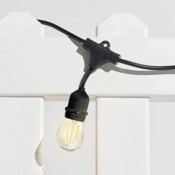 Ambience Pro Outdoor 48 ft. Plug-In LED 2-Watt S14 Edison Bulb Hanging String Light 2700k by Brightech 11 Ambience Pro Outdoor 48 ft. Plug-In LED 2-Watt S14 Edison Bulb Hanging String Light 2700k by Brightech -Brightech Sales black brightech string lights amb 2w 48 sw c3 1000
