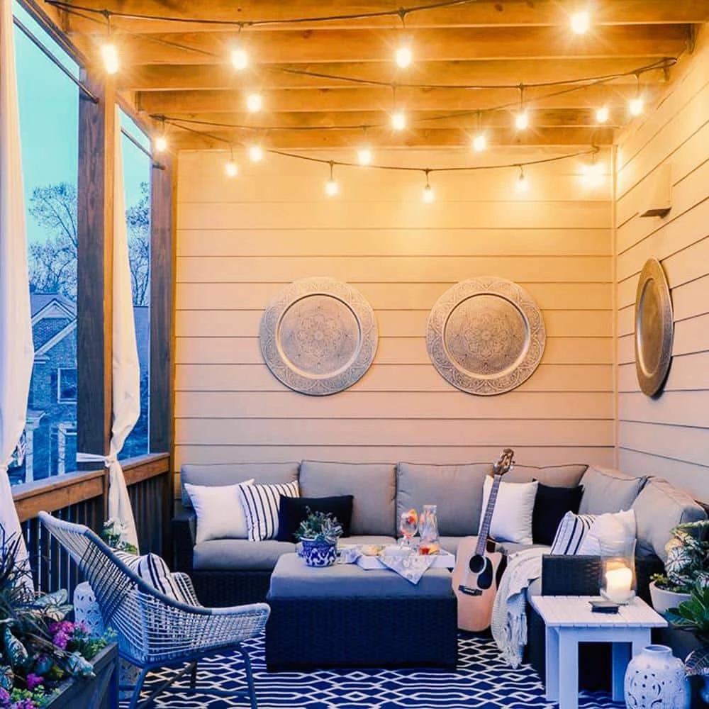 Ambience Pro Outdoor 48 ft. Plug-In LED 2-Watt S14 Edison Bulb Hanging String Light 2700k by Brightech 4 Ambience Pro Outdoor 48 ft. Plug-In LED 2-Watt S14 Edison Bulb Hanging String Light 2700k by Brightech - Image 2