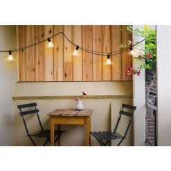 Ambience Pro Outdoor 26 ft. 1-Watt Plug-in LED E17 Edison Bulb Non-Hanging String Lights by Brightech -Brightech Sales black brightech string lights amb e17 st38 1f 1000