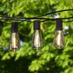 Ambience Pro Outdoor 26 ft. 1-Watt Plug-in LED E17 Edison Bulb Non-Hanging String Lights by Brightech -Brightech Sales black brightech string lights amb e17 st38 4f 1000