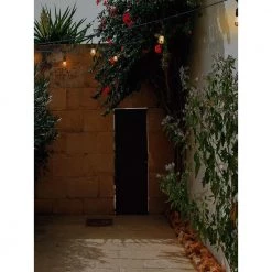 Ambience Pro Outdoor 48 ft. 2-Watt Plug-in LED Gold Tipped S14 Edison Bulb Hanging String Lights by Brightech -Brightech Sales black brightech string lights amb gld hg 2w 44 1000