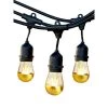 Ambience Pro Outdoor 48 ft. 2-Watt Plug-in LED Gold Tipped S14 Edison Bulb Hanging String Lights by Brightech -Brightech Sales black brightech string lights amb gld hg 2w 64 1000