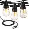 Ambience Pro Outdoor 24.5 ft. USB Powered LED 1.5-Watt S14 Edison Bulb Hanging String Light 2700k by Brightech -Brightech Sales black brightech string lights amb usb ww 64 1000