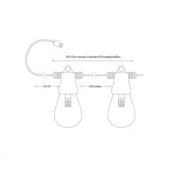 Ambience Pro Outdoor 24.5 ft. USB Powered LED 1.5-Watt S14 Edison Bulb Hanging String Light 2700k by Brightech 15 Ambience Pro Outdoor 24.5 ft. USB Powered LED 1.5-Watt S14 Edison Bulb Hanging String Light 2700k by Brightech -Brightech Sales black brightech string lights amb usb ww 76 1000