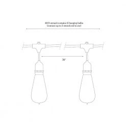 Ambience Pro Outdoor 48 ft. L Plug-in Incandescent 40-Watt S19 Edison Bulb Hanging String Light 3000K by Brightech -Brightech Sales black brightech string lights ambprohangingbk 76 1000