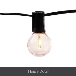 Ambience Pro Outdoor 27 ft. Plug-in LED 1-Watt Retro Edison G40 Bulb Globe Lights Filament String Light (3000K) by Brightech -Brightech Sales black brightech string lights bp tq2c 1qod 1f 1000