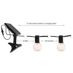 Ambience Pro Outdoor 27 ft. Plug-in LED 1-Watt Retro Edison G40 Bulb Globe Lights Filament String Light (3000K) by Brightech -Brightech Sales black brightech string lights bp tq2c 1qod 40 1000